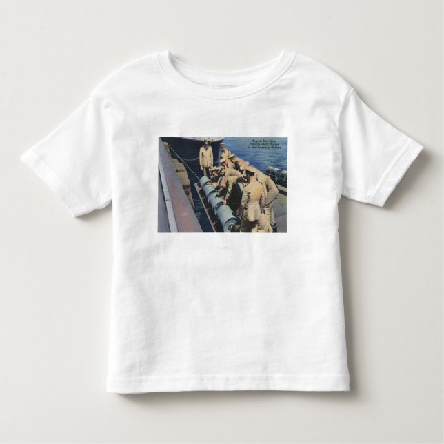 Topedo Boat Crew Prepares Depth Charge - US Navy Toddler T-Shirt (Front)