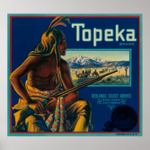Topeka Brand Citrus Crate Label Poster
