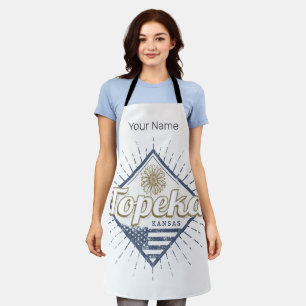 Topeka City Kansas United States Sunflower USA Apron
