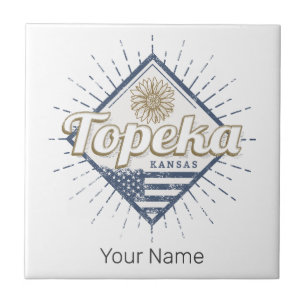 Topeka City Kansas United States Sunflower USA Ceramic Tile