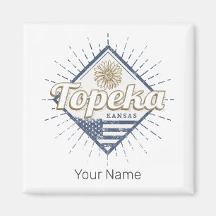 Topeka City Kansas United States Sunflower USA Magnet