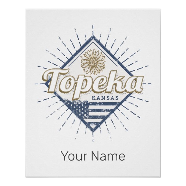 Topeka City Kansas United States Sunflower USA Poster (Front)