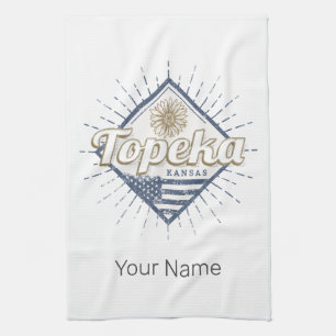Topeka City Kansas United States Sunflower USA Tea Towel