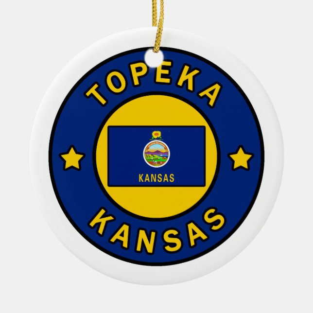 Topeka Kansas Ceramic Ornament (Front)