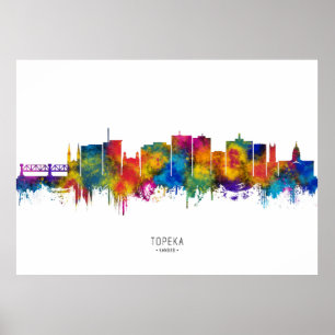 Topeka Kansas Skyline Poster
