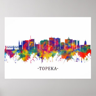 Topeka Kansas Skyline Poster