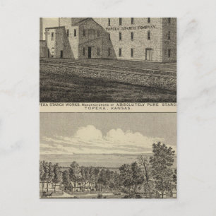 Topeka Starch Worksand Residence of DM Howard Postcard