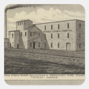 Topeka Starch Worksand Residence of DM Howard Square Sticker