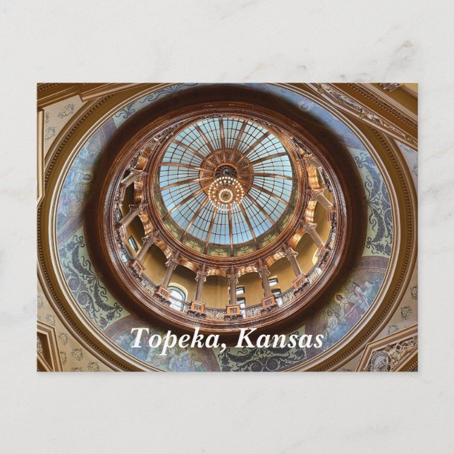 Topeka State Capitol dome Postcard (Front)