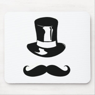 Tophat and Moustache Mouse Pad