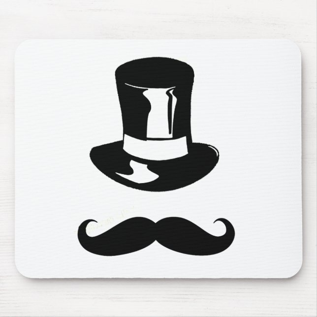 Tophat and Mustache Mouse Pad (Front)