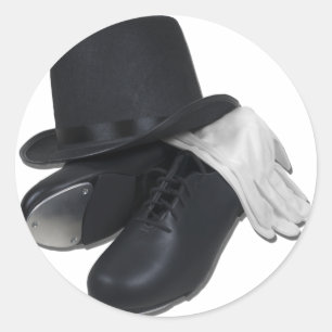 TopHatTapShoesGloves012511 Classic Round Sticker