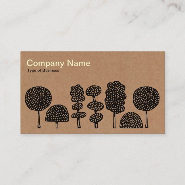 Topiary - Black on Cardboard Box Texture Business Card (Front)