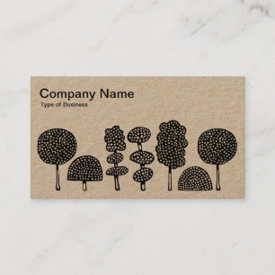 Topiary - Black on White (Kraft) Business Card