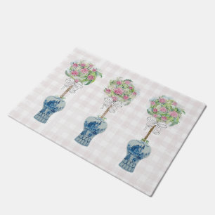 Topiary Blue and White Ginger Jar Doormat Rug