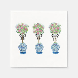 Topiary Blue and White Ginger Jar Doormat Rug Napkin