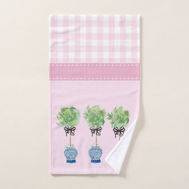 Topiary Blue and White Ginger Jar Hand Towel (Hand Towel)