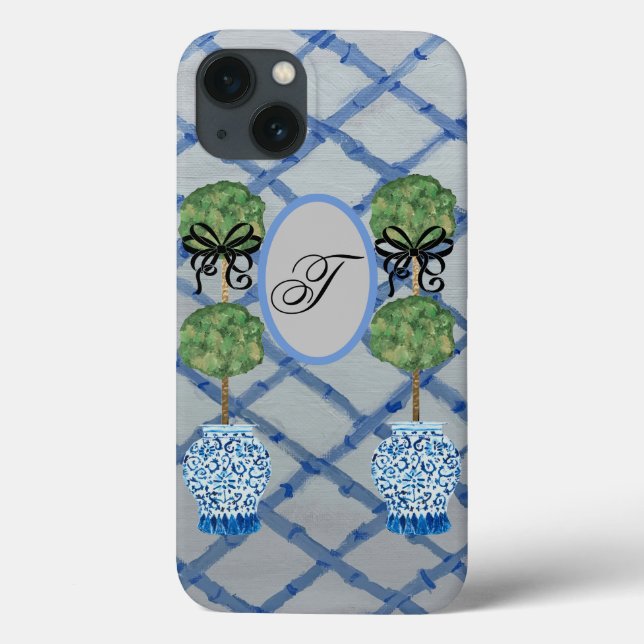 Topiary Blue Ginger Jars Jar  Mat   Case-Mate iPhone Case (Back)
