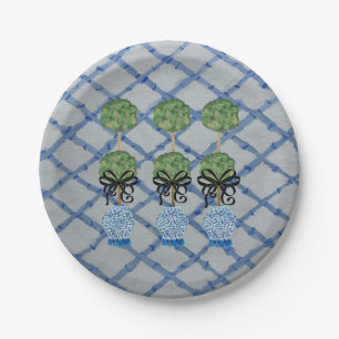 Topiary Blue Ginger Jars   Paper Plate