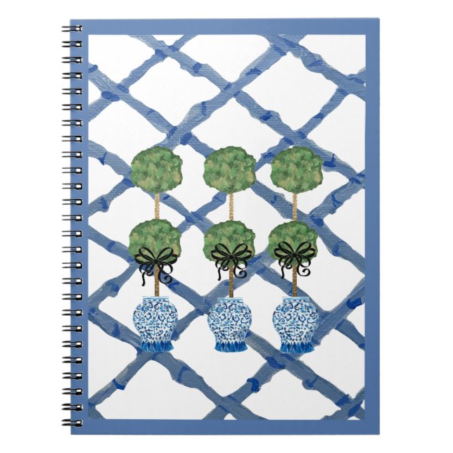 Topiary Chinoiserie Ginger Jar Jars Notebook (Front)
