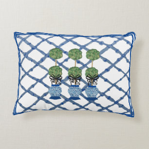 Topiary Chinoiserie Ginger Jar Lumbar Decorative Cushion