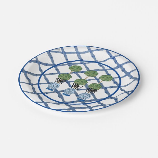 Topiary Chinoiserie Ginger Jar  Paper Plate (Angled)
