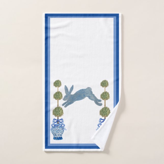 Topiary Country French Bunny Rabbit Hand Towel (Hand Towel)