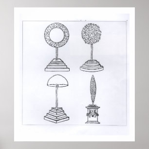 Topiary designs, from 'Hypnerotomachia Poliphili', Poster