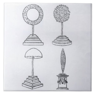Topiary designs, from 'Hypnerotomachia Poliphili', Tile
