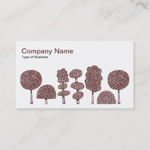 Topiary - Dk Brown on White Business Card