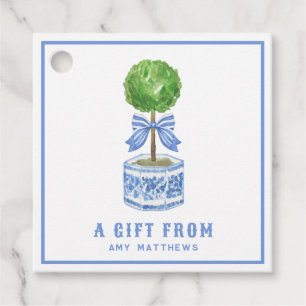Topiary Garden Chinoiserie Personalised Favour Tags