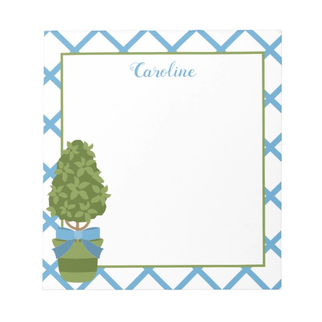 Topiary & Lattice Personalised Notepad (Front)