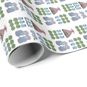 Topiary Pink Staffordshire Dogs Ginger Jar Wrapping Paper