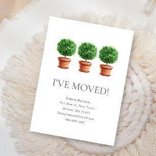 Topiary Plants I've Moved New Home Address Card