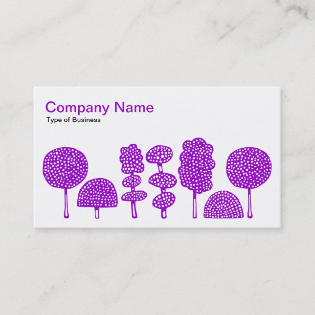 Topiary - Purple on White Business Card (Front)