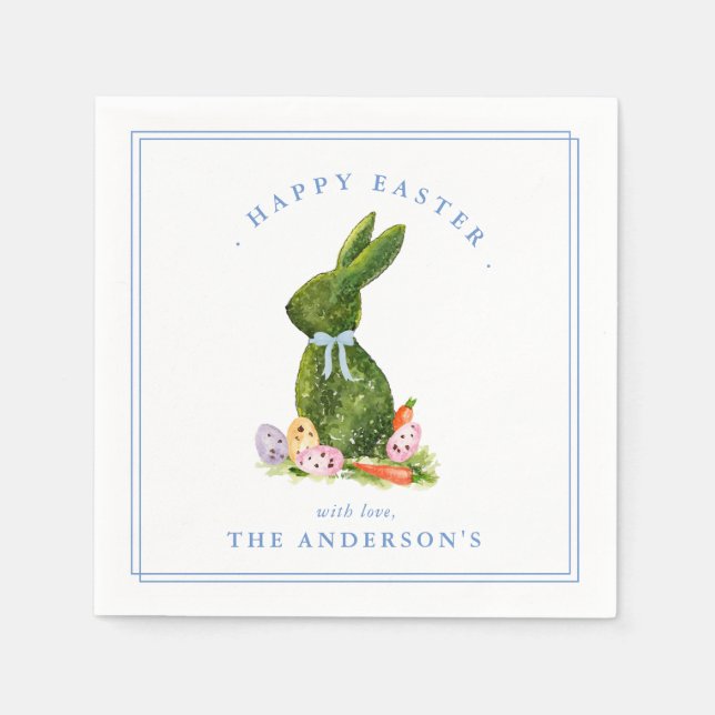 Topiary Rabbit with Easter eggs Easter brunch Napkin (Front)