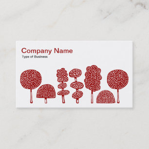 Topiary - Ruby Red on White Business Card