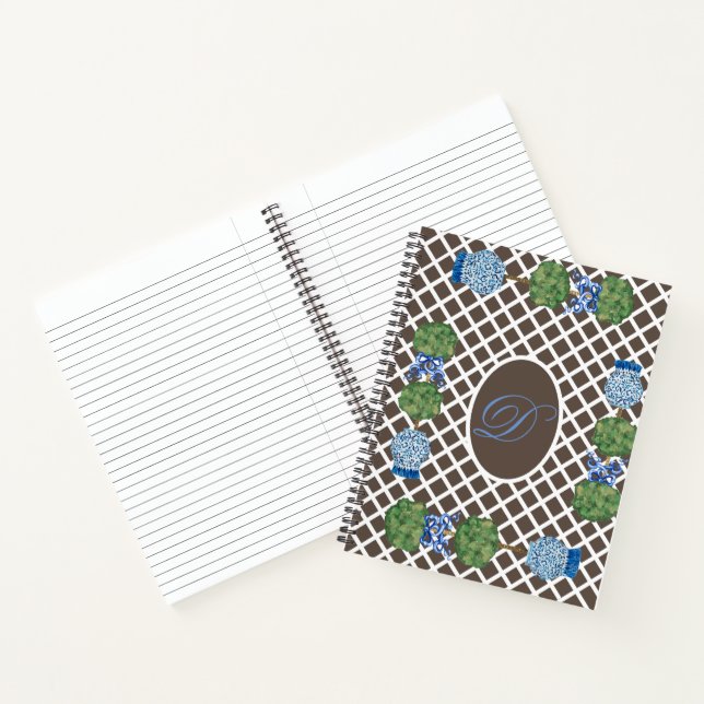 Topiary Topiaries Chinoiserie Ginger Jar Jars Notebook (Inside)