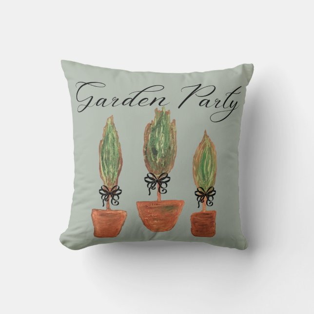 Topiary Topiaries Garden Flowers  Cushion (Front)