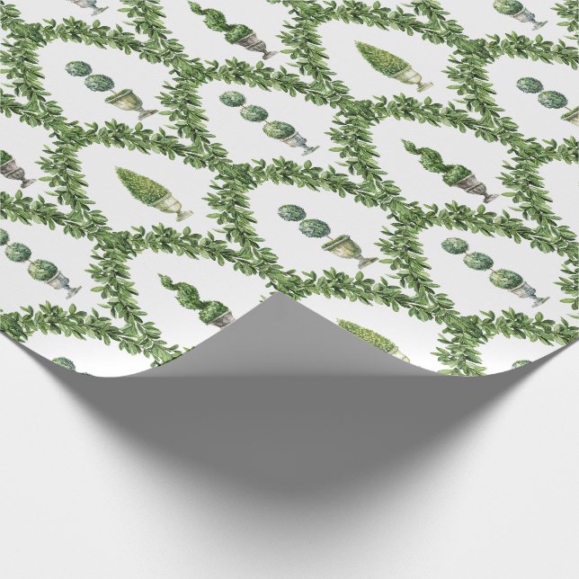Topiary Tree Garden Trellis Wrapping Paper (Corner)