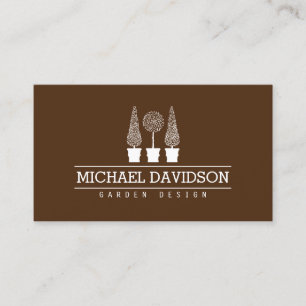 Topiary Trio Gardener Landscaping Brown Business Card