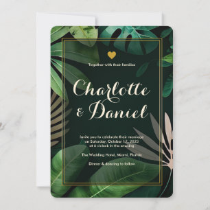 Topical Leaves Pattern   Wedding Invitation