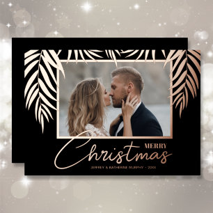 Topical Merry Christmas Photo Foil Holiday Card