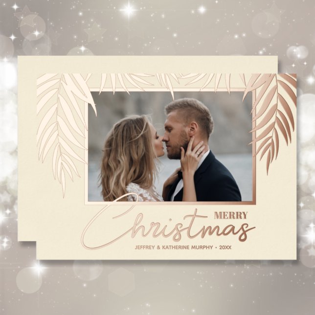 Topical Merry Christmas Photo Foil Holiday Card (Creator Uploaded)