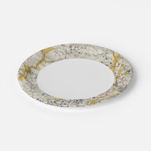Topographic and Glacial Map of New Hampshire Paper Plate