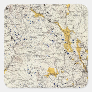Topographic and Glacial Map of New Hampshire Square Sticker