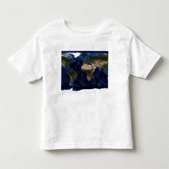Topographic & bathymetric shading of full earth toddler T-Shirt (Front)