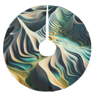 Topographic Currents Brushed Polyester Tree Skirt