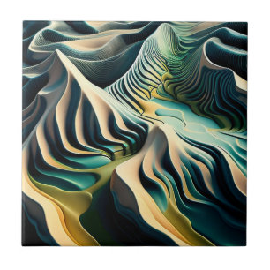Topographic Currents Ceramic Tile
