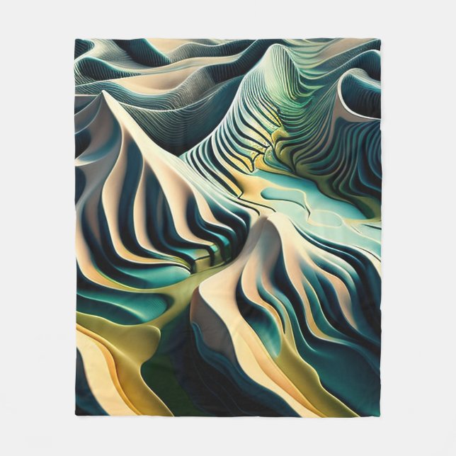 Topographic Currents Fleece Blanket (Front)